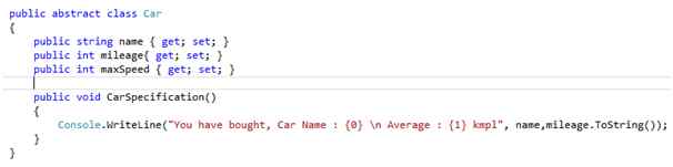 create an abstract class of ca